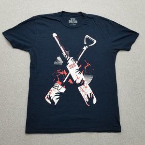 Shaun Of The Dead Shirt Mens XL Blue Short Sleeve‎ Round Neck Cotton